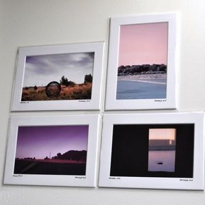 Matted Prints Abstract Scenes Pink Purple Minimal